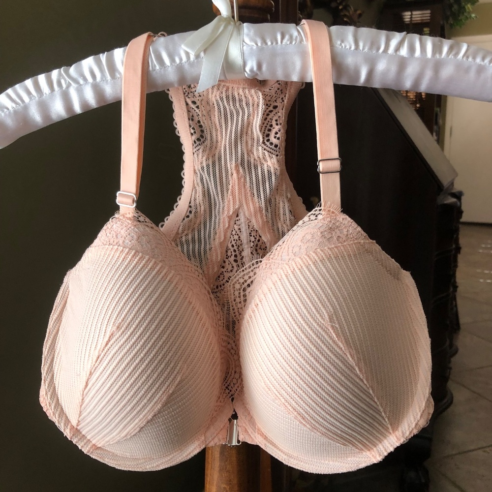 Vintage 34DDD Victoria's Secret Dream Angels Lined Demi Front Close Bra